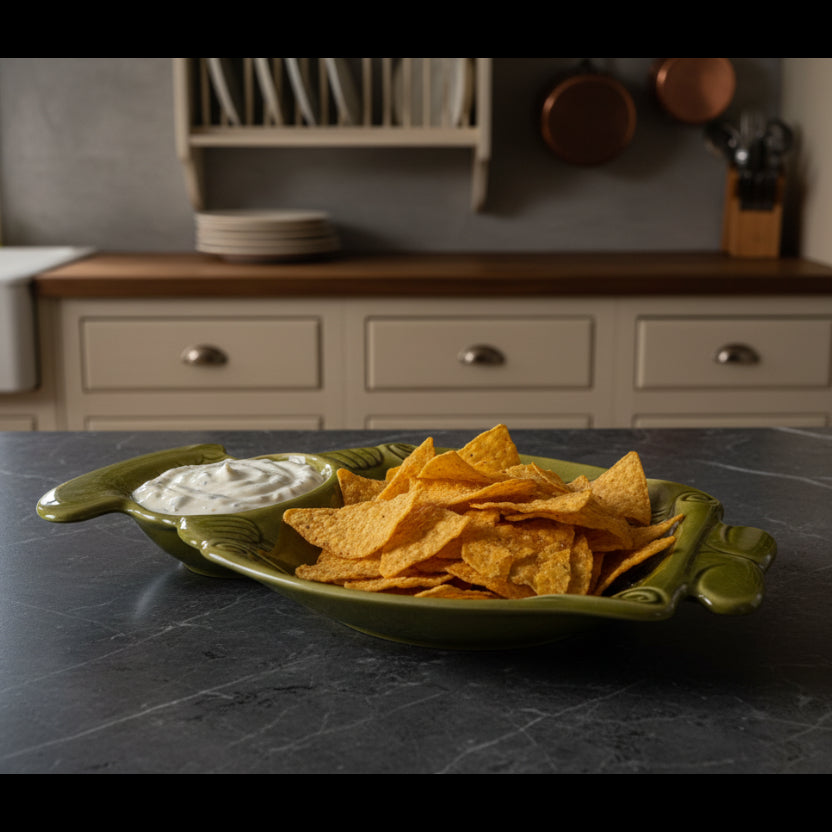 1970s California Pottery Chip & Dip Serving Dish