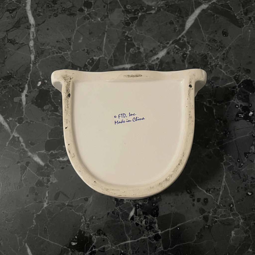 Vintage FTD Ceramic Buttery Frame Planter Combo