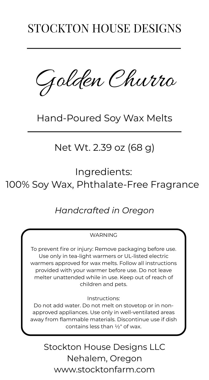 Golden Churro Soy Wax Melts