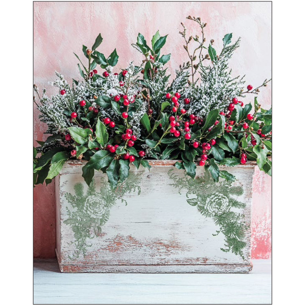 IOD Holly & Pine Stamp - Iron Orchid Designs