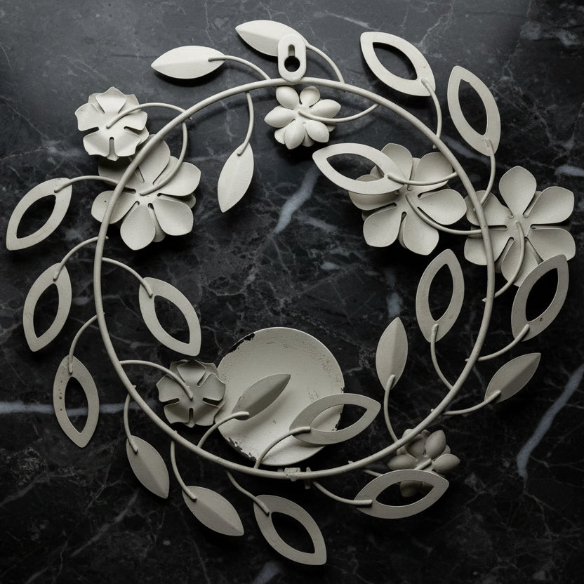Metal Flower Wreath Candle Holder