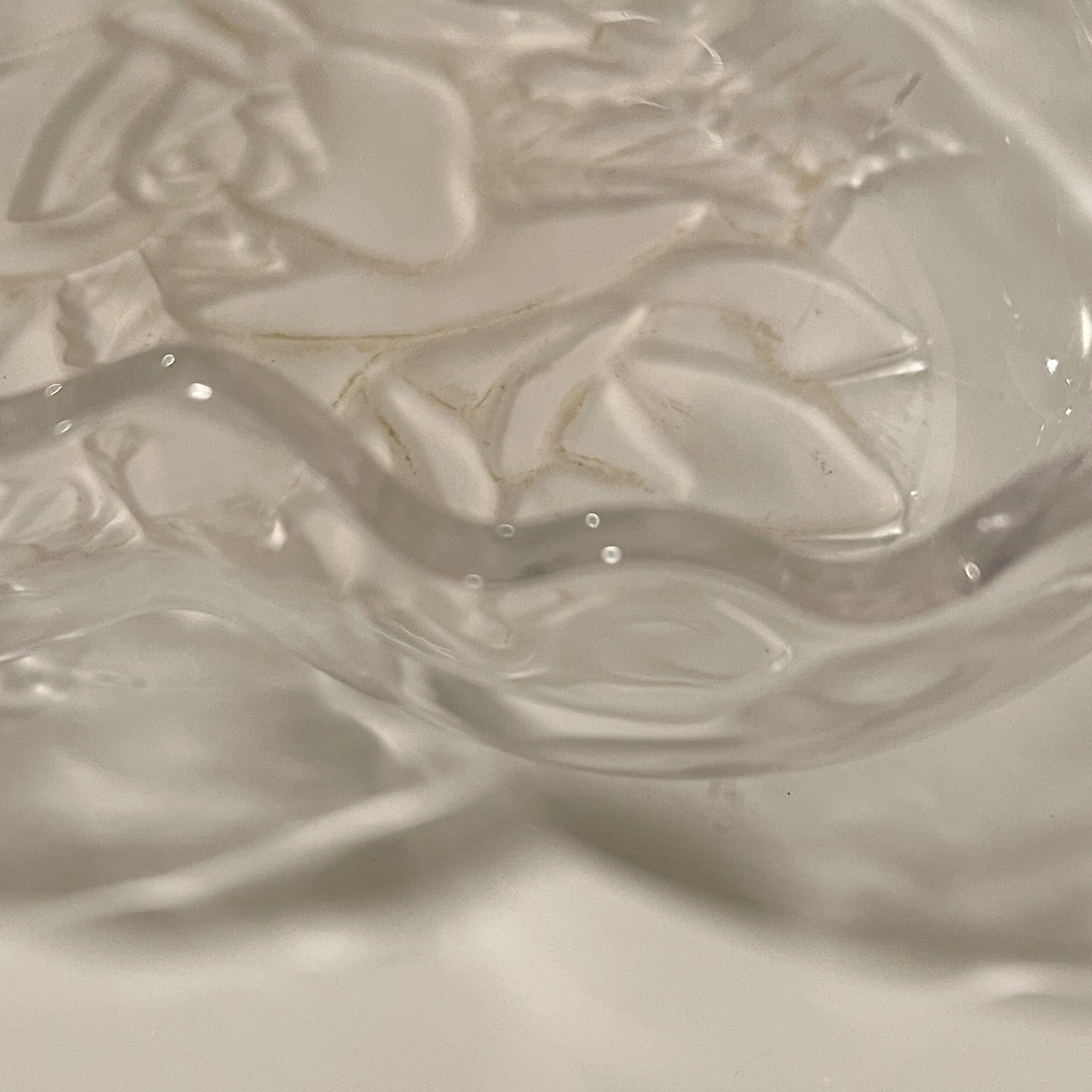 1990s Mikasa Studio Nova Winter Rose Crystal Heart Dish