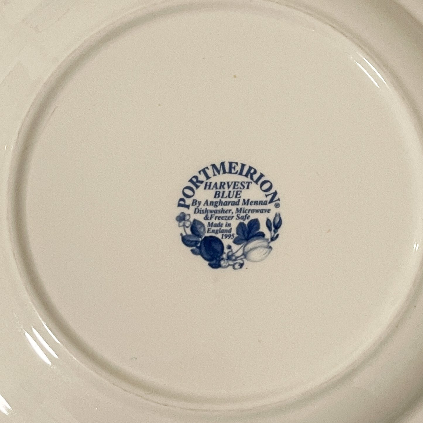 Vintage Portmeirion Harvest Blue Dinner Plates Set of 4 | England 1995