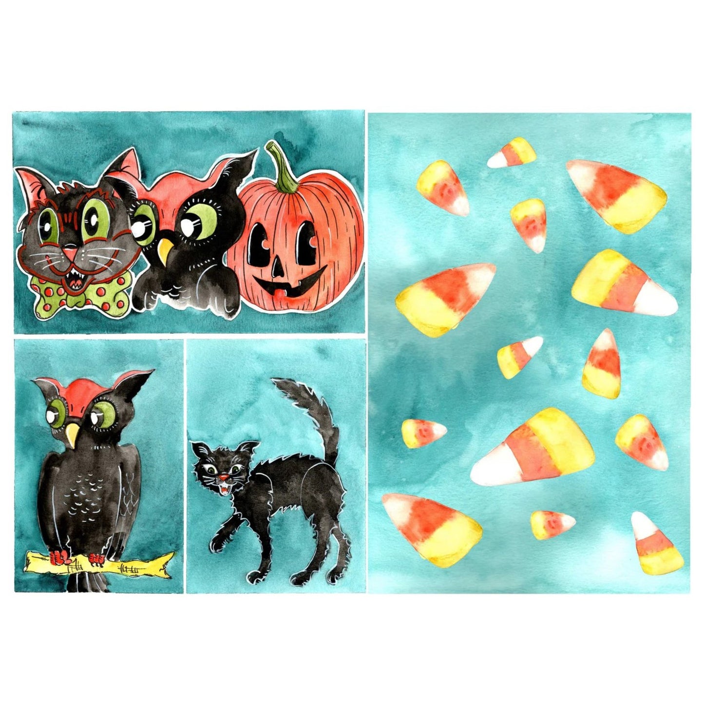 Retro Halloween Decoupage Paper - Roycycled Treasures