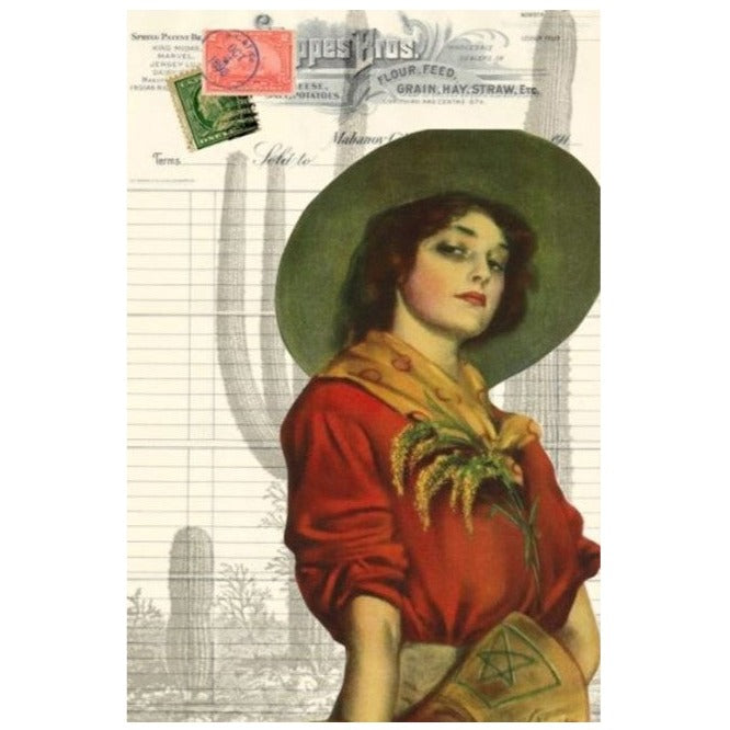 Roycycled Decoupage Paper - Cowgirl Ephemera