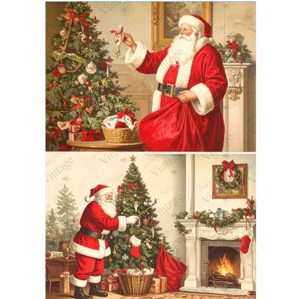 Santa's Delivering Presents A4 Rice Paper - JRV