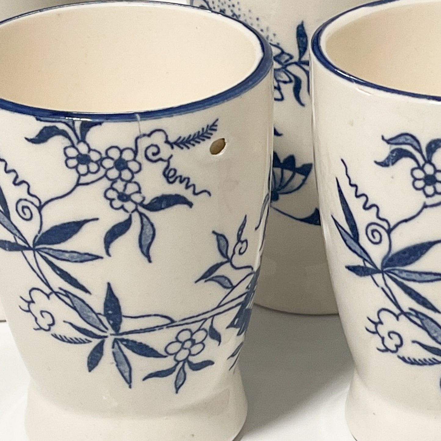 Blue Onion Hand-Painted Tea Cups Japan - Set of 6