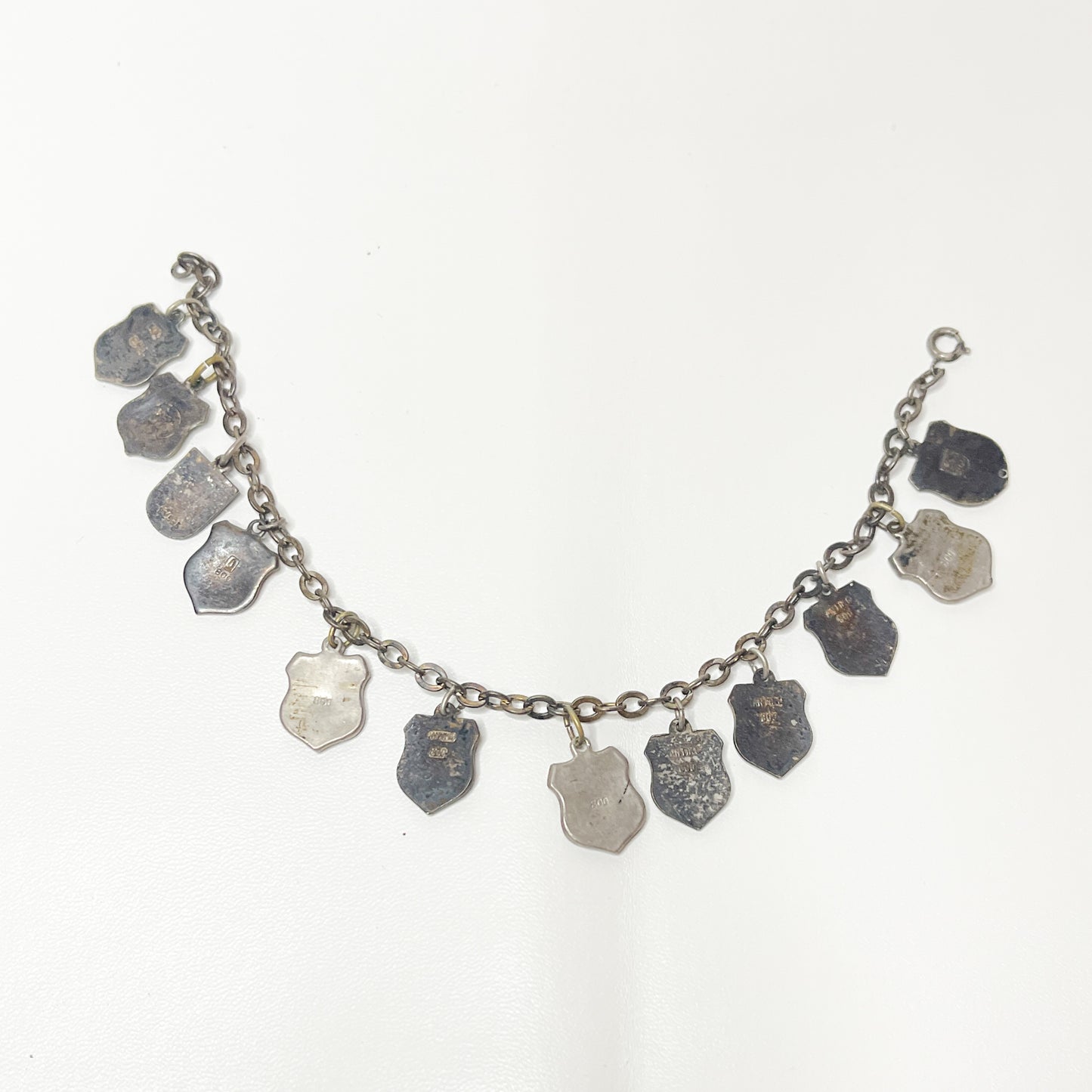 European Crest Charm Bracelet - 1970s-1980s