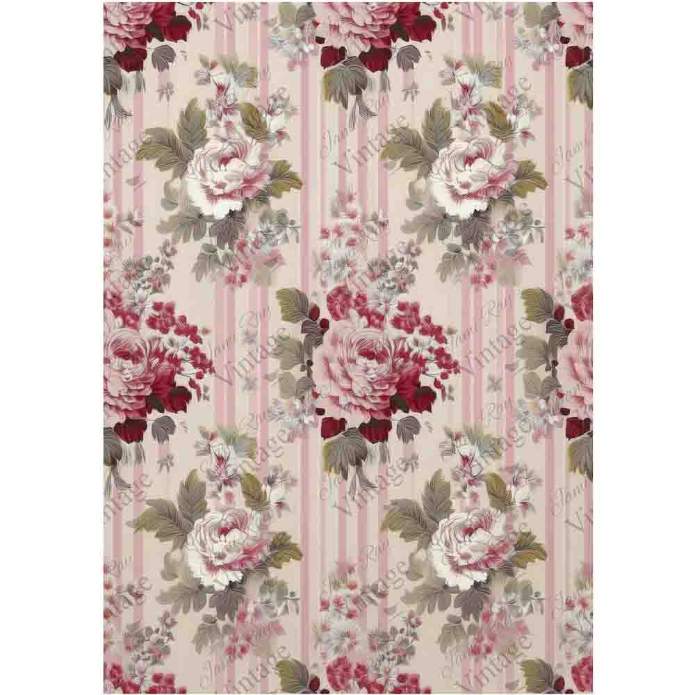 Pink Rose Wallpaper A4 Rice Paper - JRV