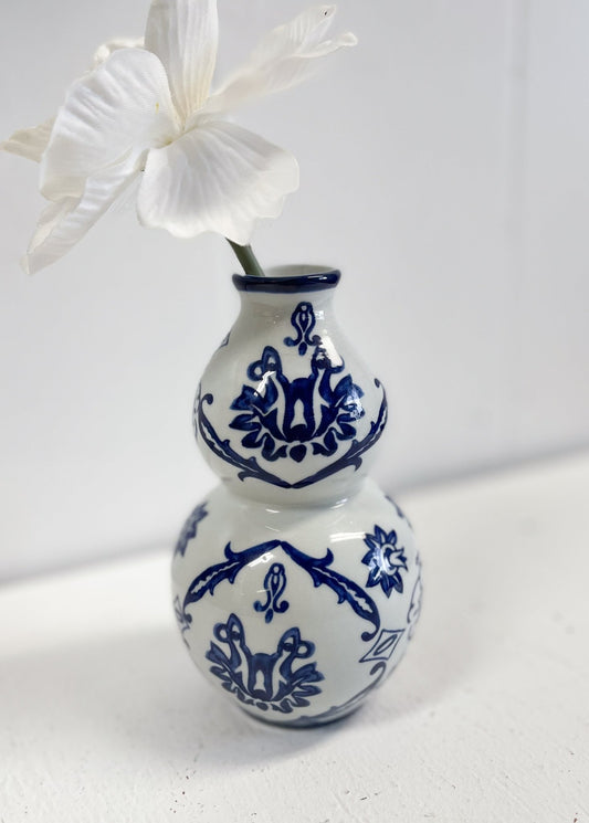 Blue & White Porcelain Bud Vase by The Bombay Co-The Bombay Co-Bud Vase-Stockton Farm