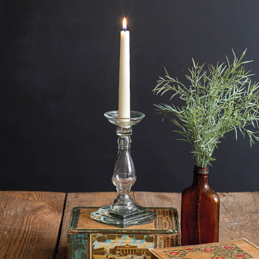 Glass Taper Candlestick by CTW Home Collection-CTW Home Collection-Candle Holder-Stockton Farm