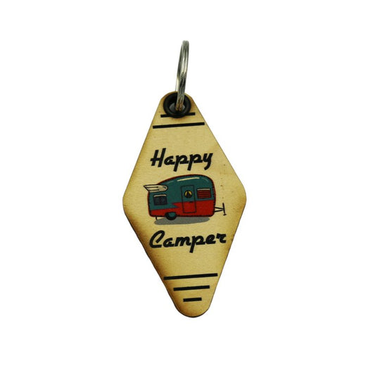 Happy Camper Vintage Inspired Keychain by Driftless Studios-Driftless Studios-Happy Camper Key Chain-Stockton Farm