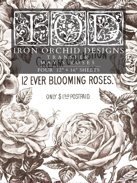 IOD MAY'S ROSES Decor Transfer by Iron Orchid Designs-Iron Orchid Designs-Transfer-Stockton Farm