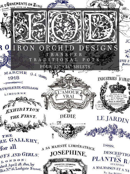 IOD TRADITIONAL POTS Decor Transfer by Iron Orchid Designs-Iron Orchid Designs-Transfer-Stockton Farm