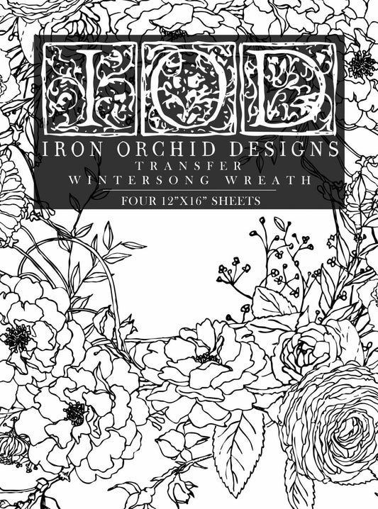 IOD WINTERSONG WREATH Decor Transfer by Iron Orchid Designs-Iron Orchid Designs-Transfer-Stockton Farm
