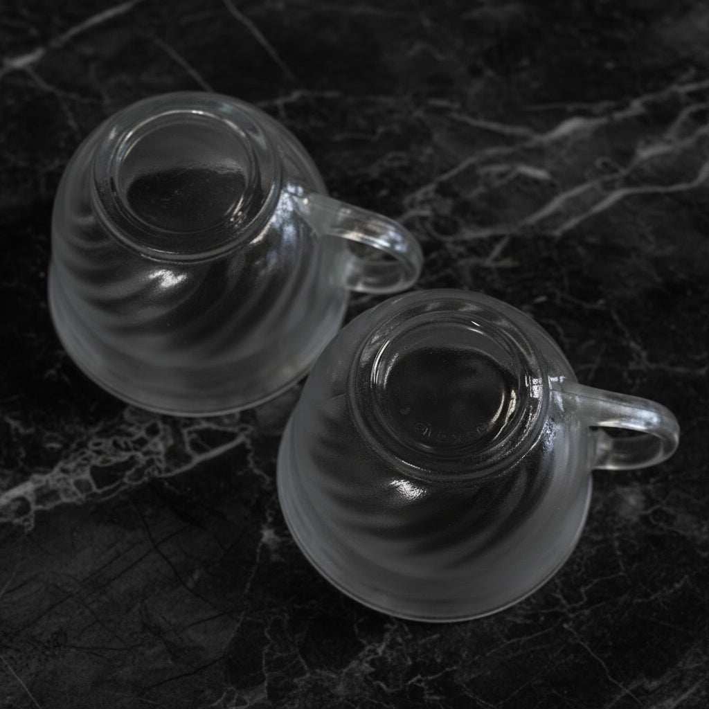 Swirl Frosted Glass Cup by Arcoroc-Arc International-Tea Cup-Stockton Farm