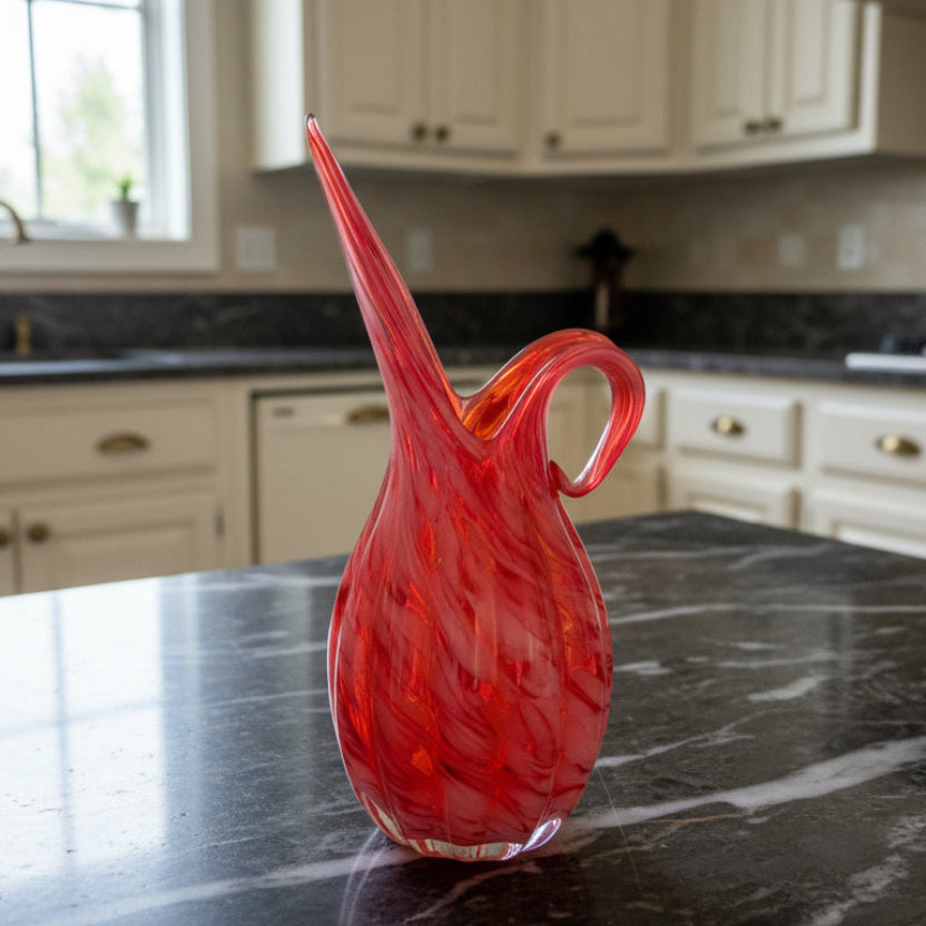 1960s Lefton Art Glass Pitcher Japan