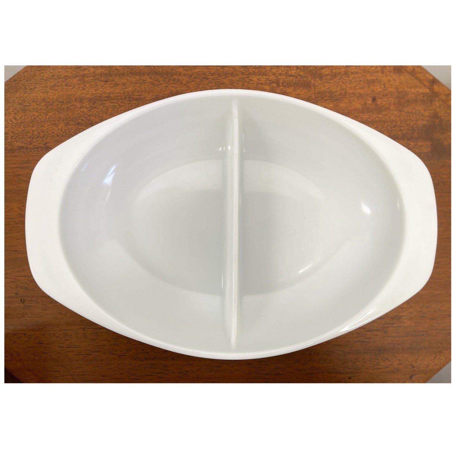 Pyrex Milk Glass Oval Divided Vegetable Tray