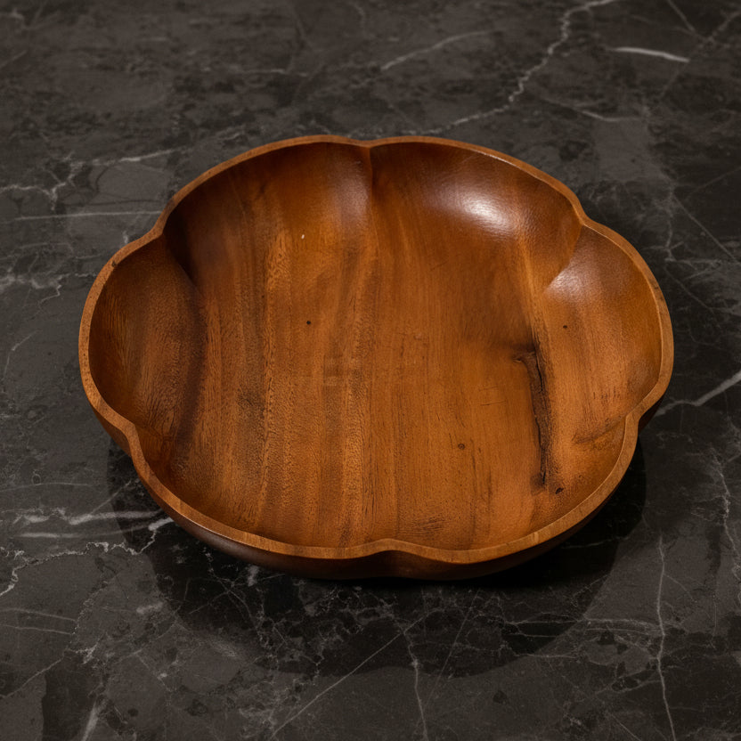 Vintage Acacia Wood Decorative Bowl | 10" Farmhouse Table Decor