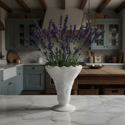 1960 Anchor Hocking Milk Glass Flared Vase