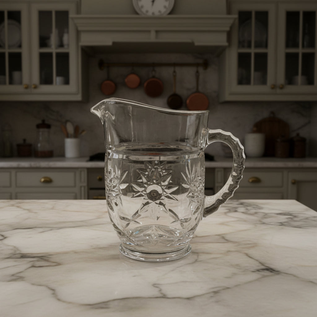 1960s Anchor Hocking Star of David Pitcher | EAPC Prescut Glass