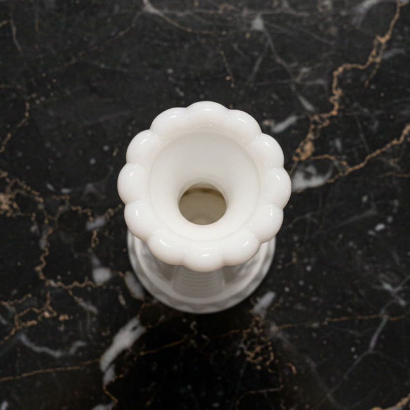 1960s Anchor Hocking Stars & Bars Milk Glass Bud Vase