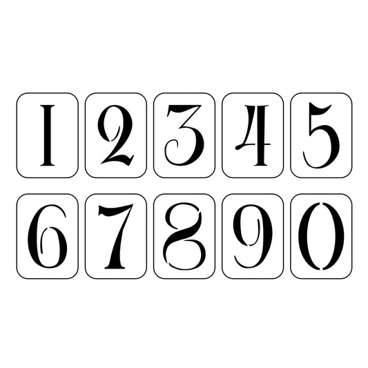 Antique Hand Painted Numbers Stencil Pack by JRV