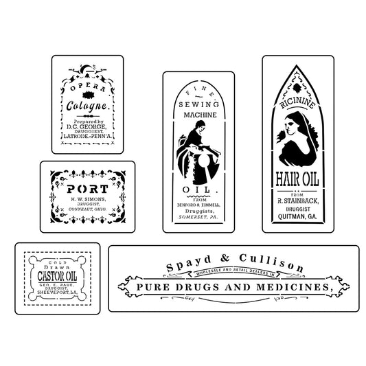 Apothecary Labels 1 Stencil Pack by JRV