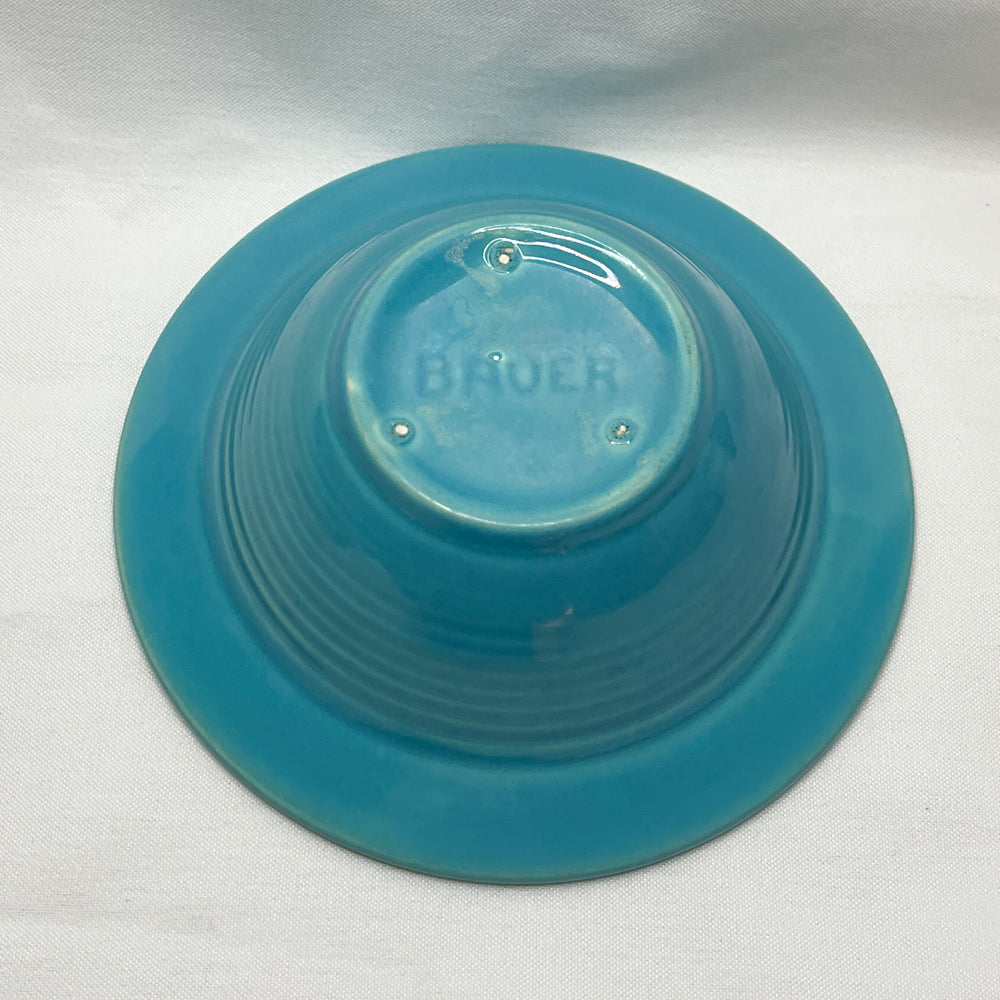 Bauer Pottery Monterey Turquoise Dessert Bowl | 1936-1945