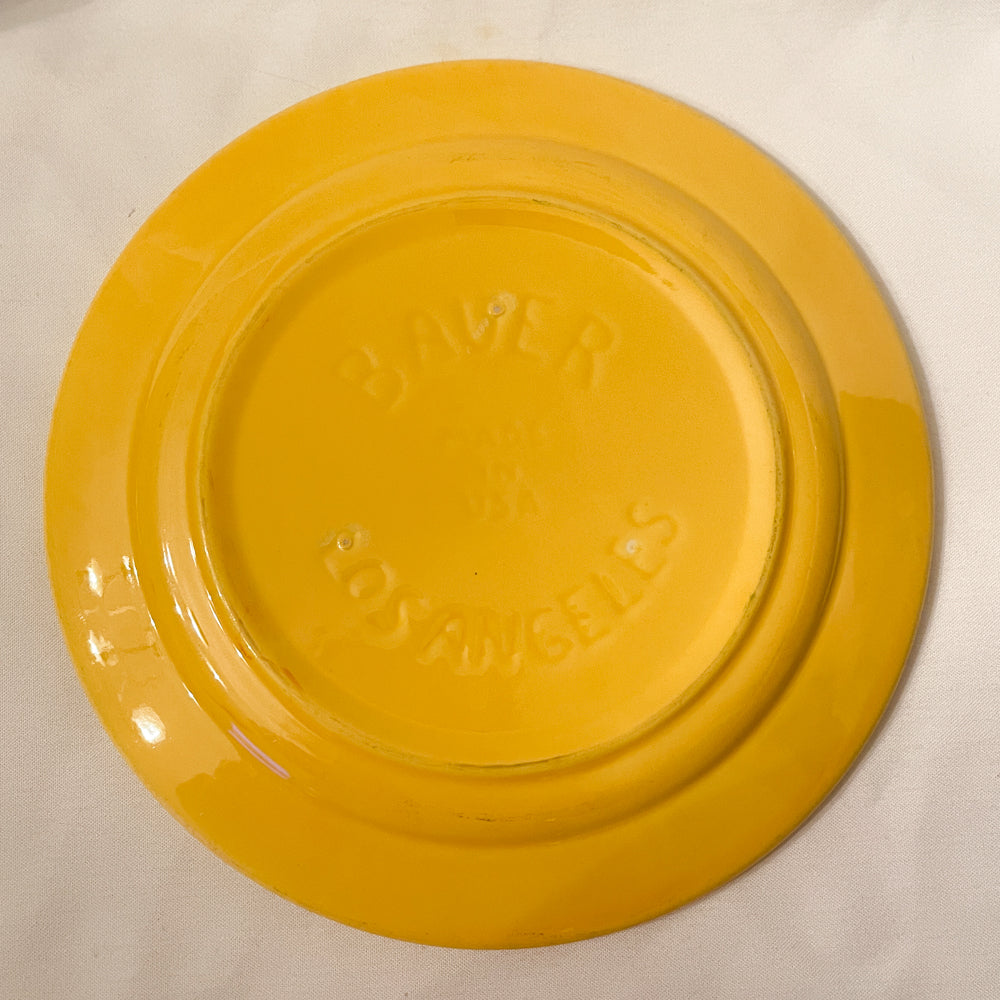 Bauer Pottery Ring Yellow Dinner Plate - 1940s