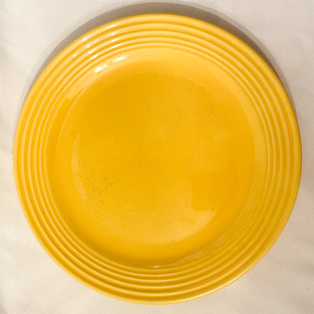 Bauer Pottery Ring Yellow Dinner Plate - 1940s