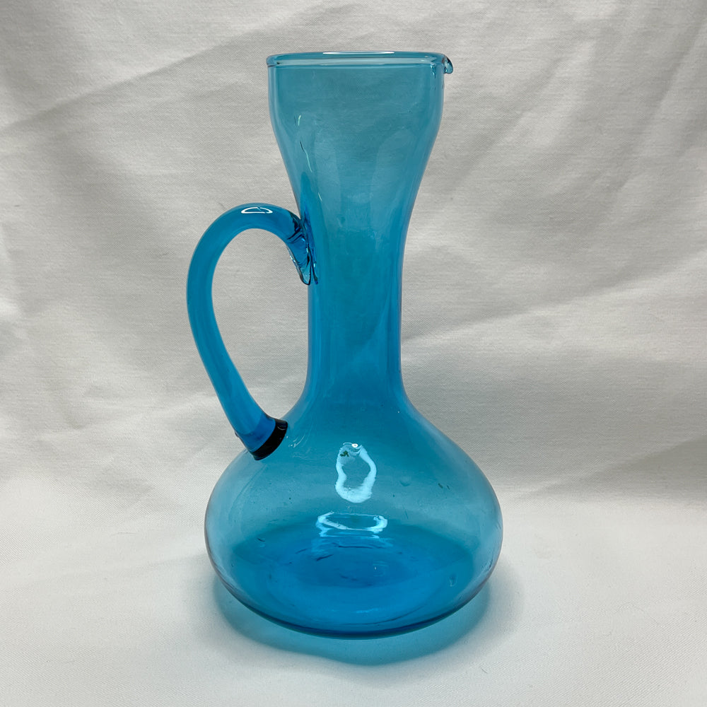 Blue Glass Pitcher - Vintage