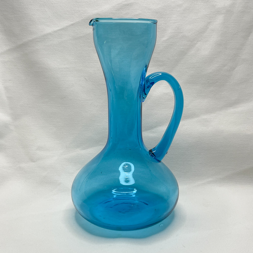 Blue Glass Pitcher - Vintage