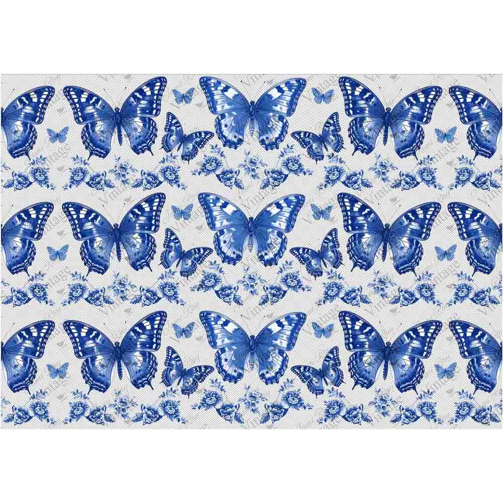 Butterfly Toile A4 Rice Paper - JRV