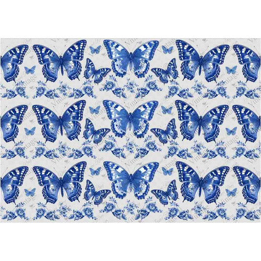 Butterfly Toile A4 Rice Paper - JRV