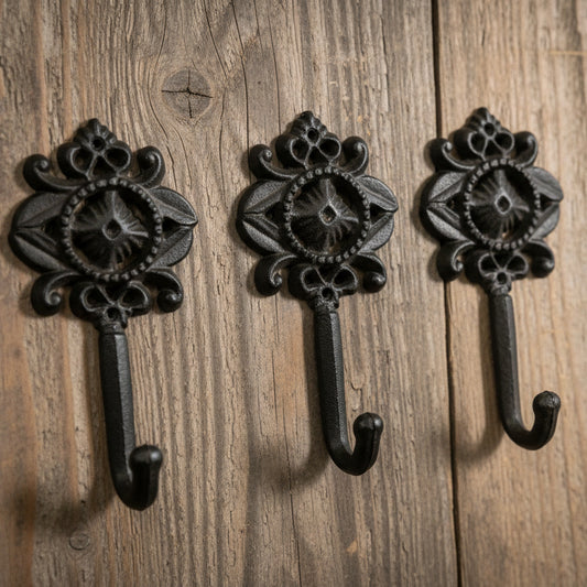 Decorative Cast Iron Wall Hook - Set of 3