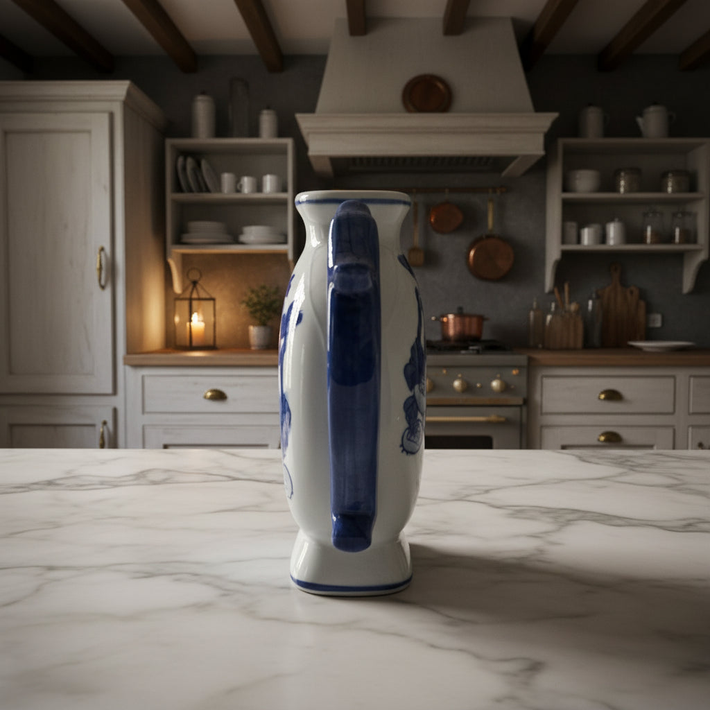 I980s Home Essentials Donut Shaped Porcelain Teapot