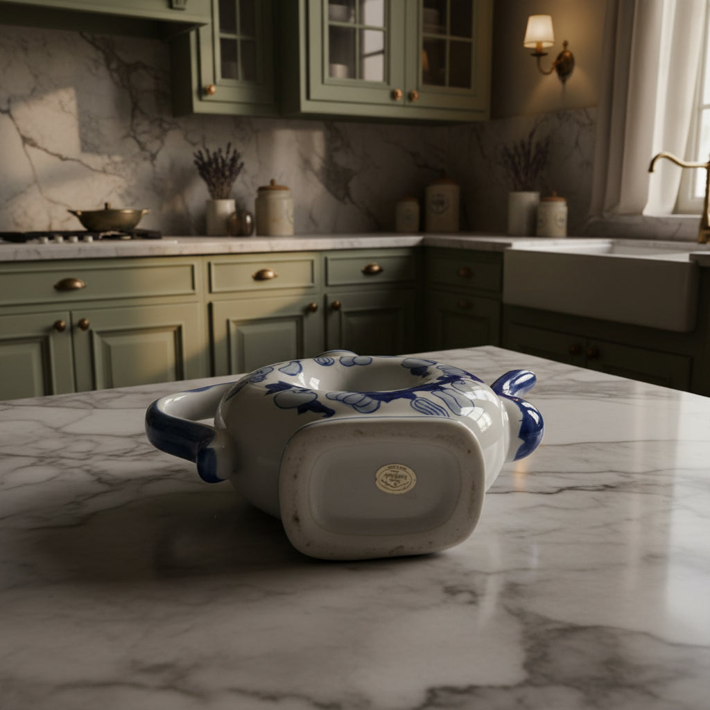 I980s Home Essentials Donut Shaped Porcelain Teapot