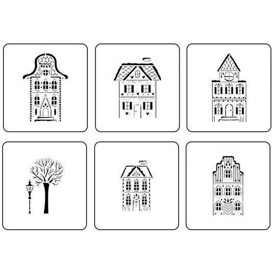 Christmas Village Houses Stencil Pack - JRV