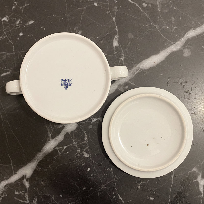 Vintage Dansk Designs Blue Mist Speckled Lidded Sugar Bowl - Niels Refsgaard