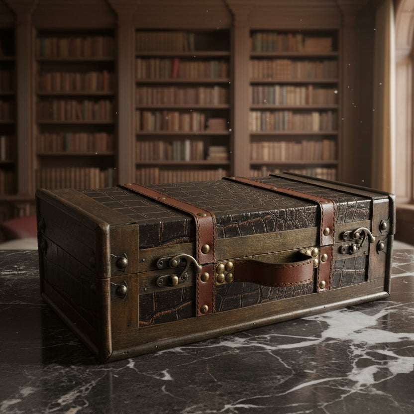 Decorative Wood & Leather Storage Box