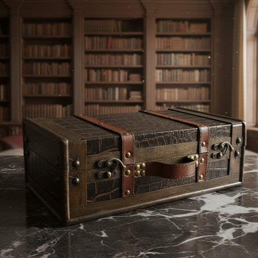 Decorative Wood & Leather Storage Box