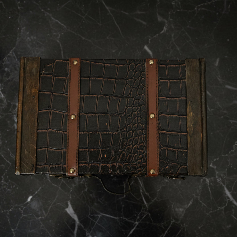 Decorative Wood & Leather Storage Box