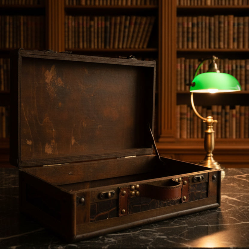 Decorative Wood & Leather Storage Box