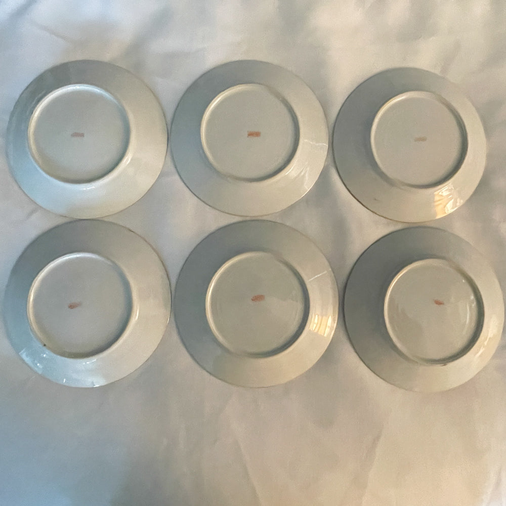 Hand-Painted Dessert Plates Japan - Set of 6