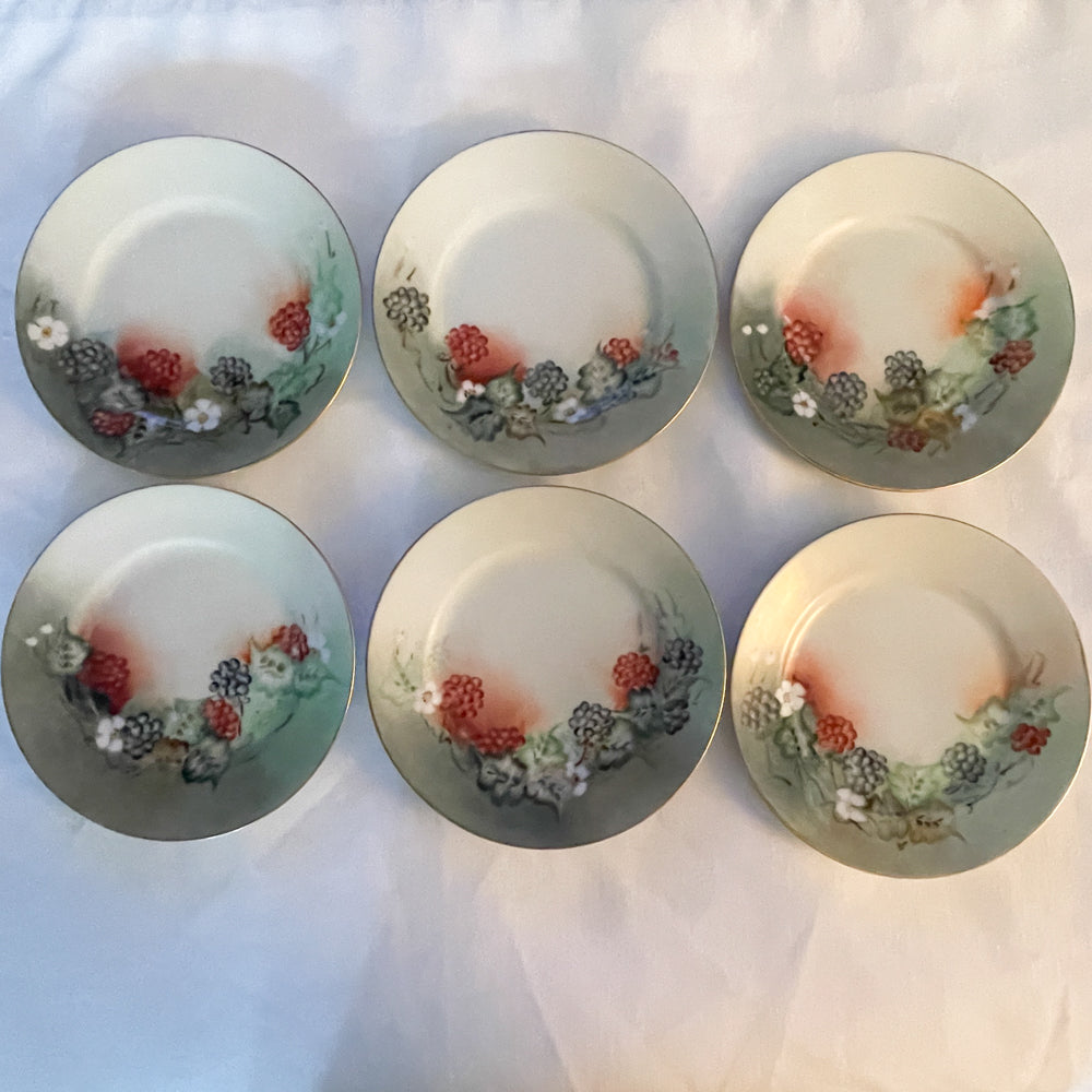 Hand-Painted Dessert Plates Japan - Set of 6