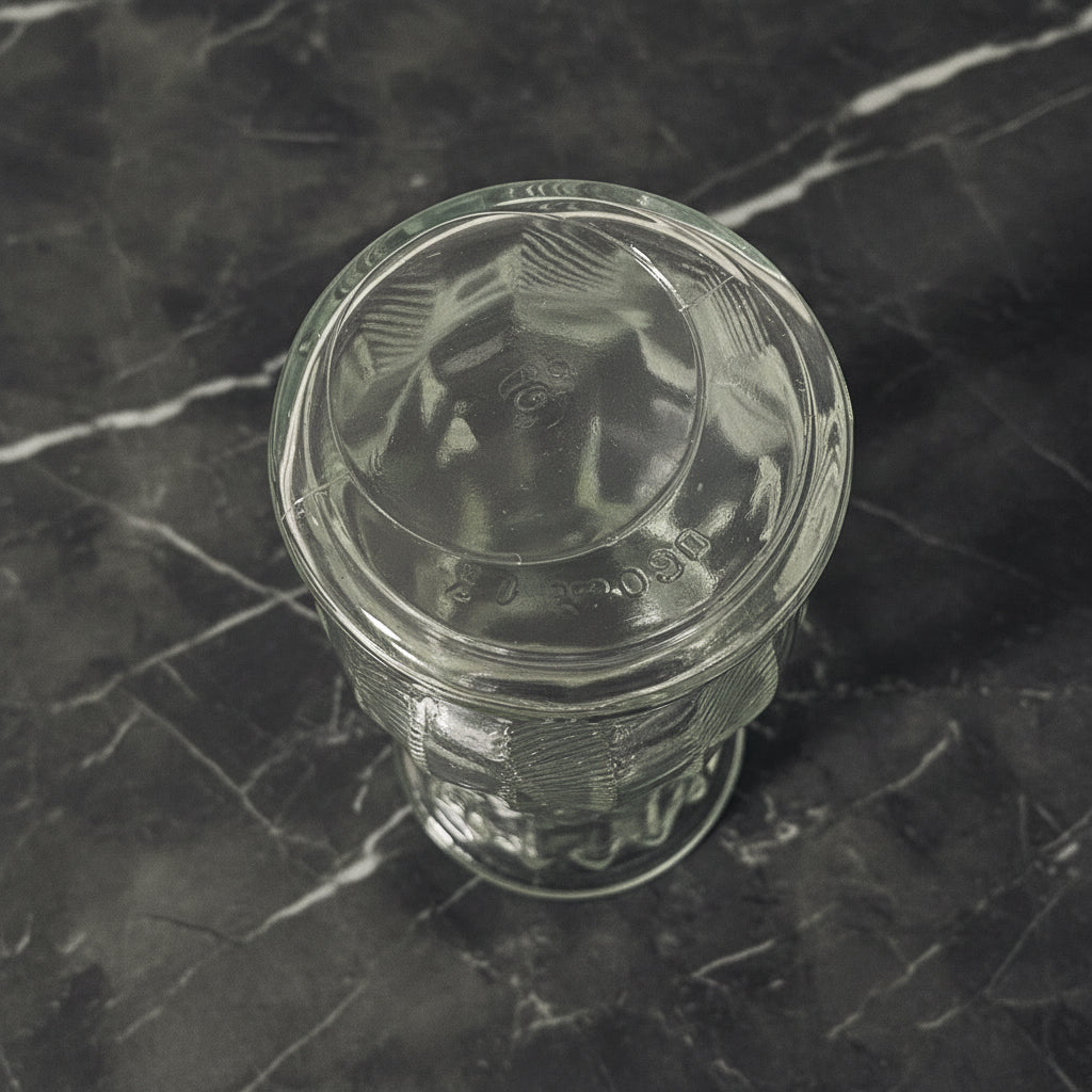 1960s EO Brody Feather Ribbed Clear Glass Vase #c972