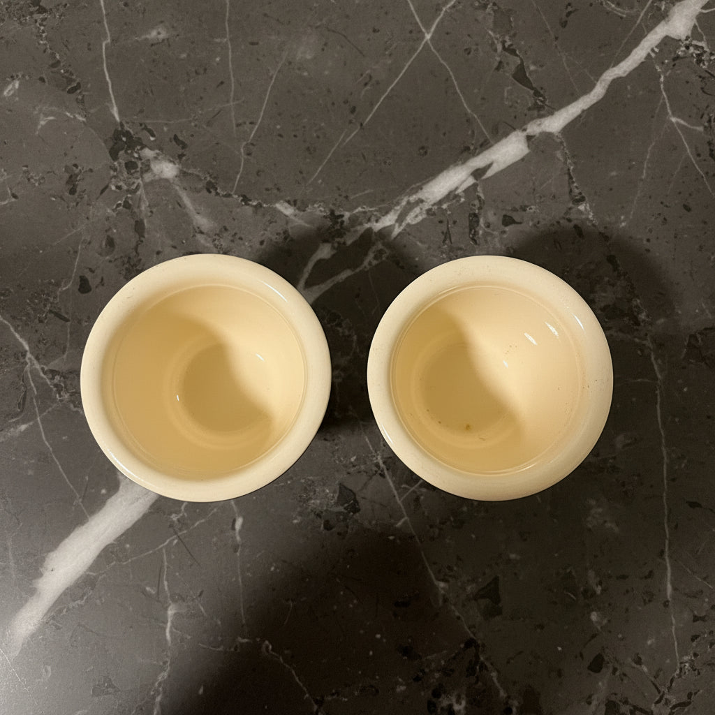 Vintage Embossed Custard Cups - Set of 2