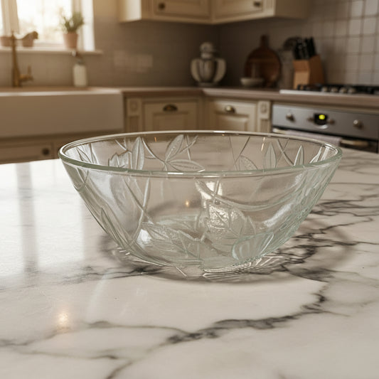 1980s FNG Embossed Floral Bowl