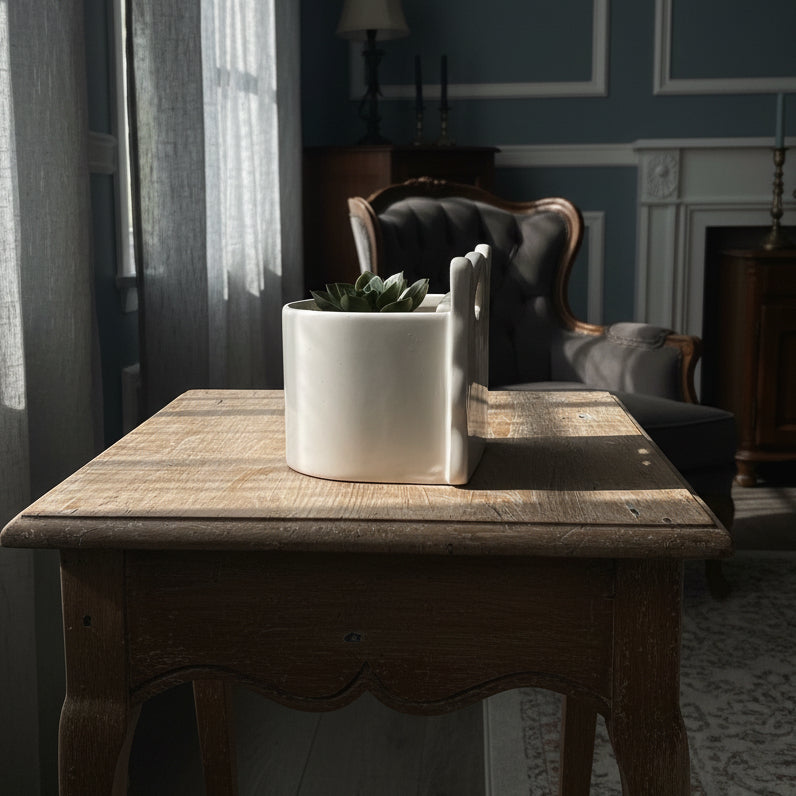 Vintage FTD Ceramic Buttery Frame Planter Combo